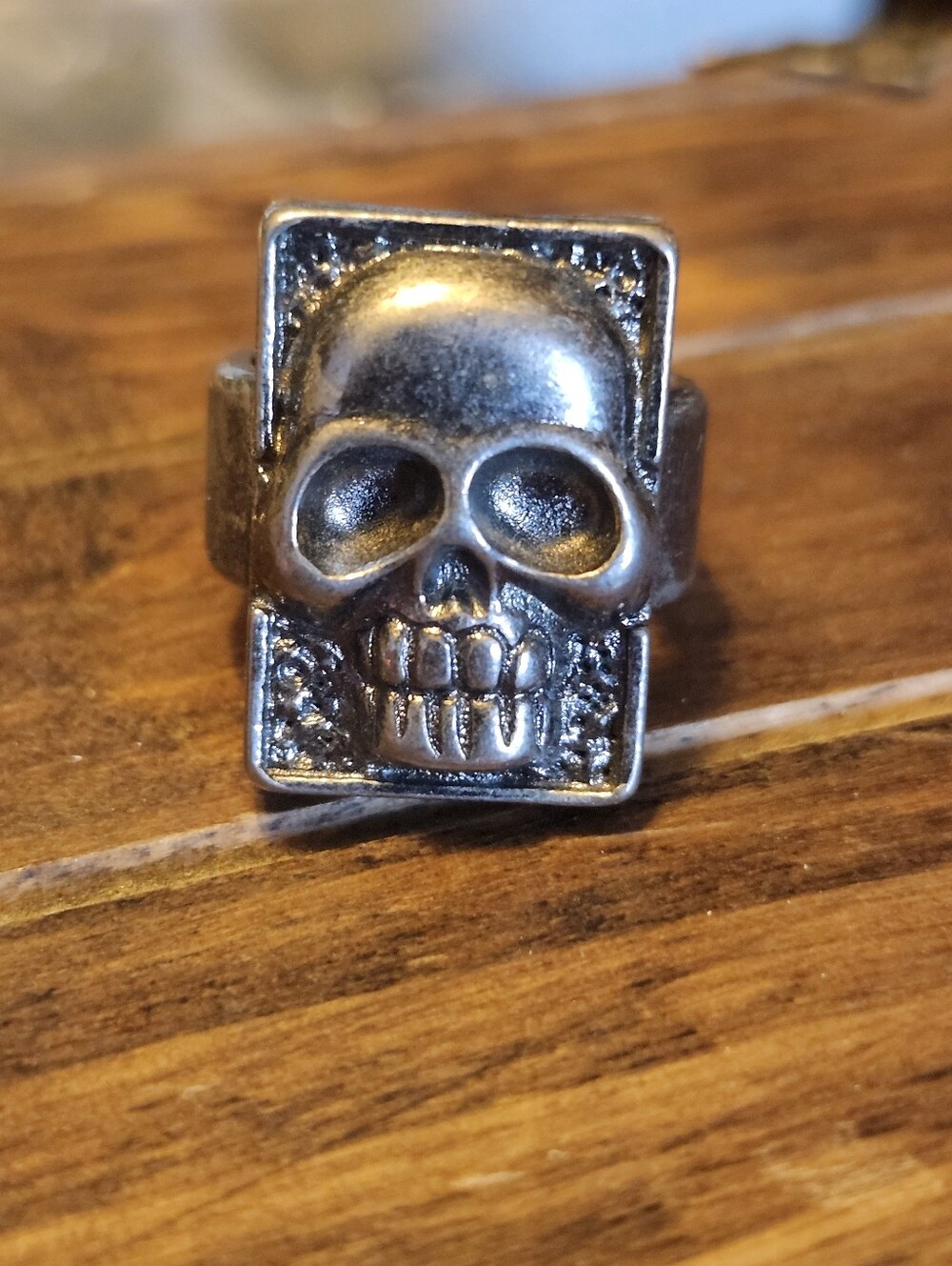 Vtg Silver Skull Statement Ring - The Phantom Movie Promo Ring 1996
